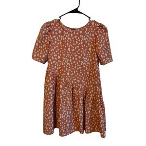 Wonder Nation Girls Asymmetrical Spot Crew Neck Flowy Dress